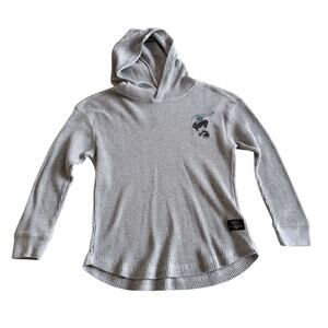 Tony Hawk Boys Hooded Gray Long Sleeve Shirt Size L 7 Waffle Knit